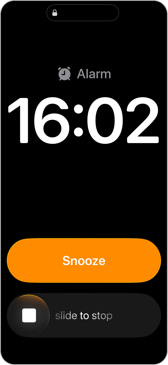 alarm on lock screen