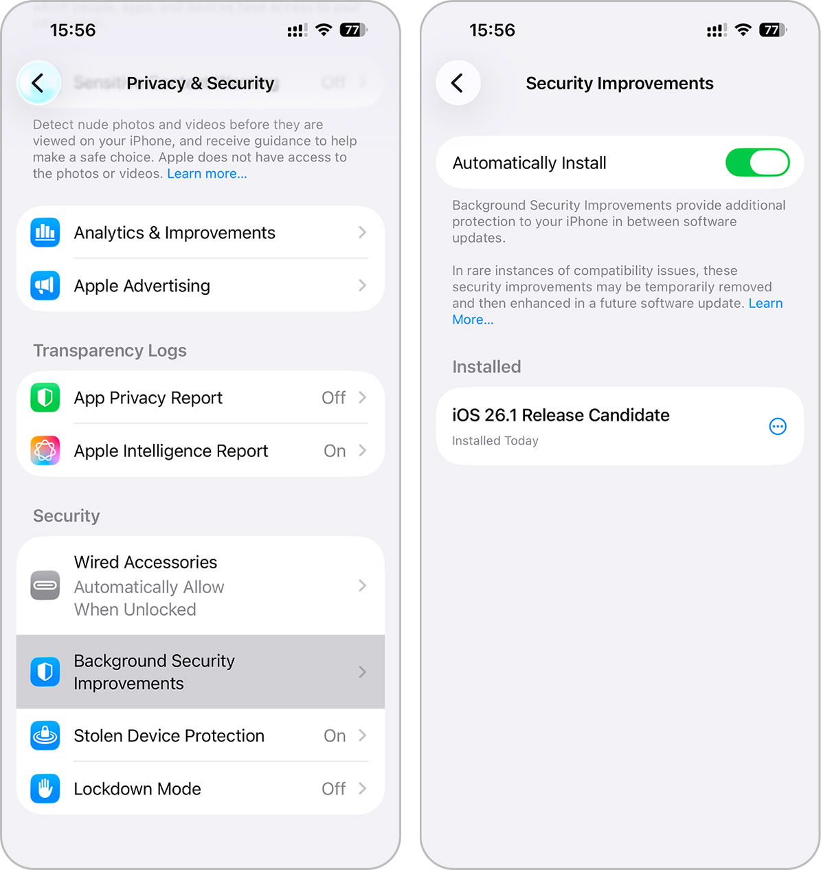 automatically security updates