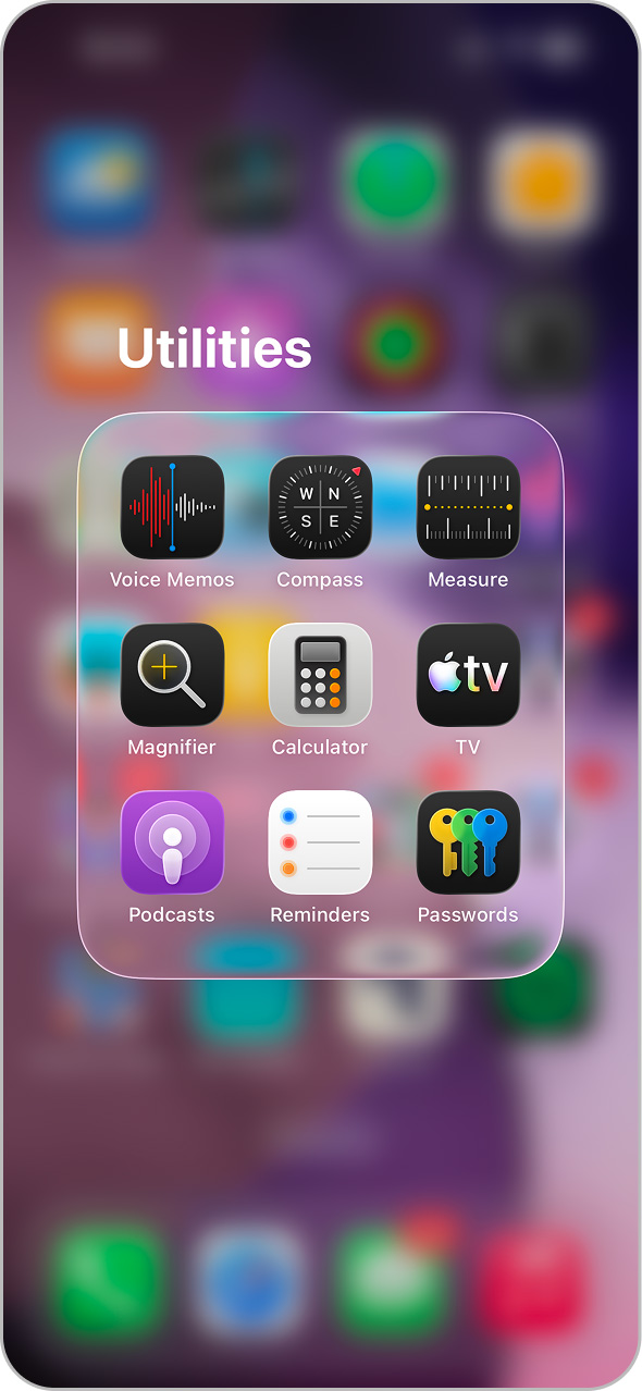 home screen folder title align