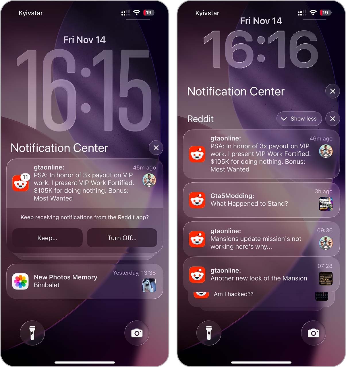 notification center