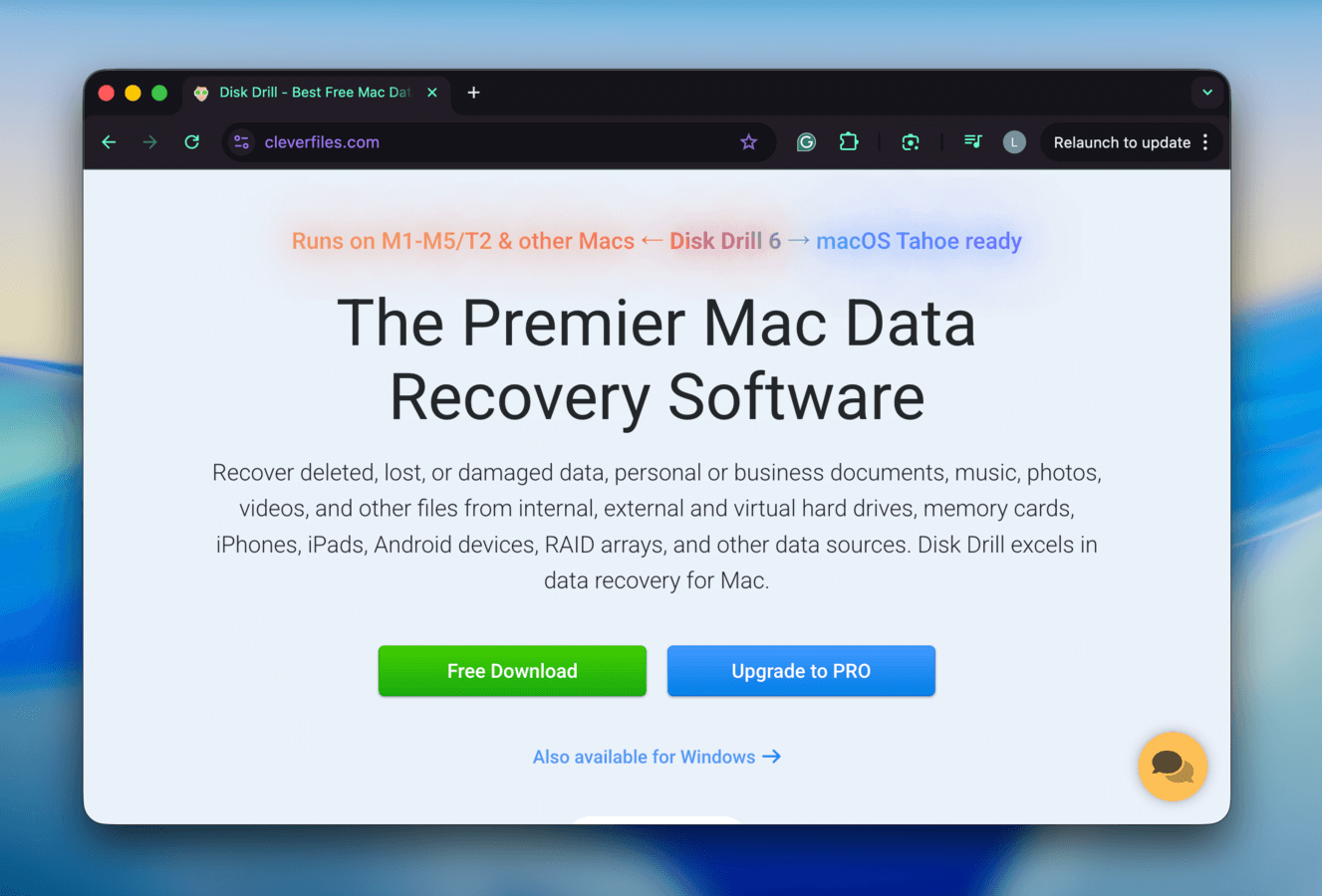 Downloading Disk Drill from the CleverFiles website