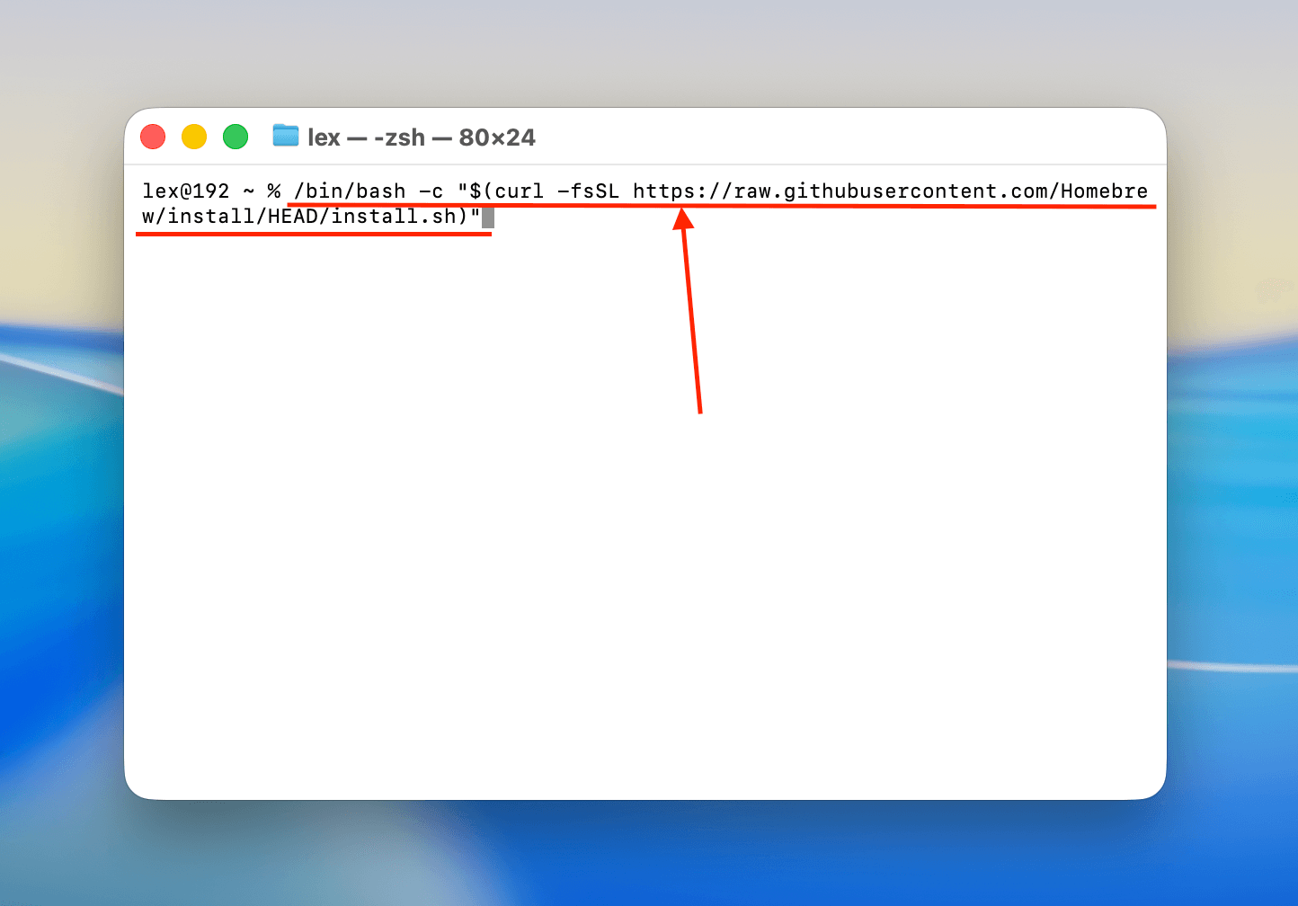 Installing Homebrew through the Terminal app