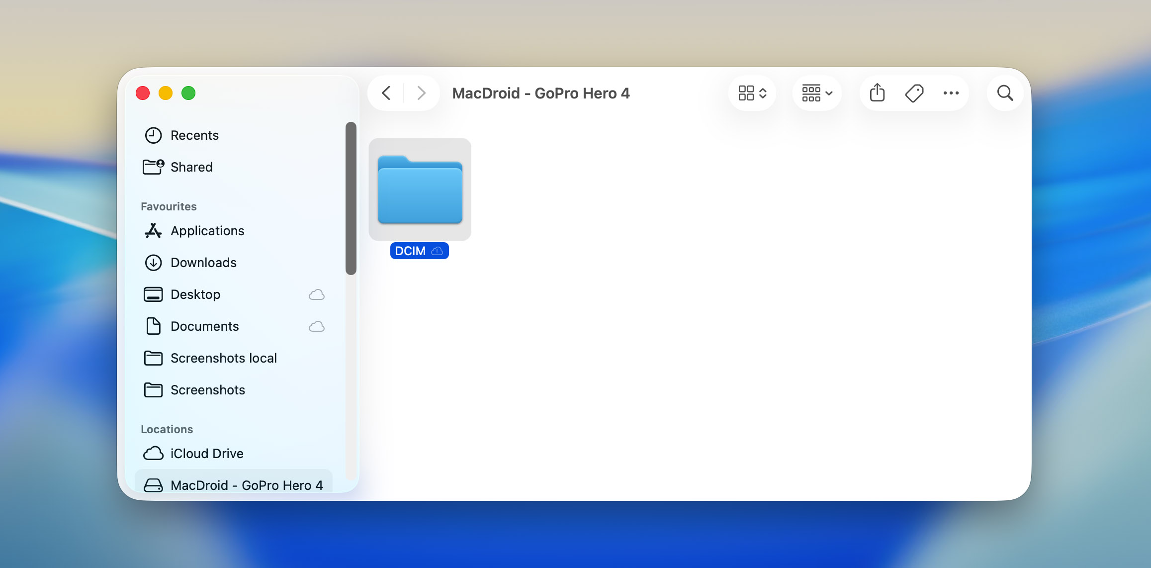 access gopro with macdroid