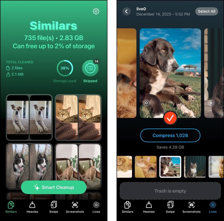 Clever Cleaner's similar photo cleaner and Live Photo converter