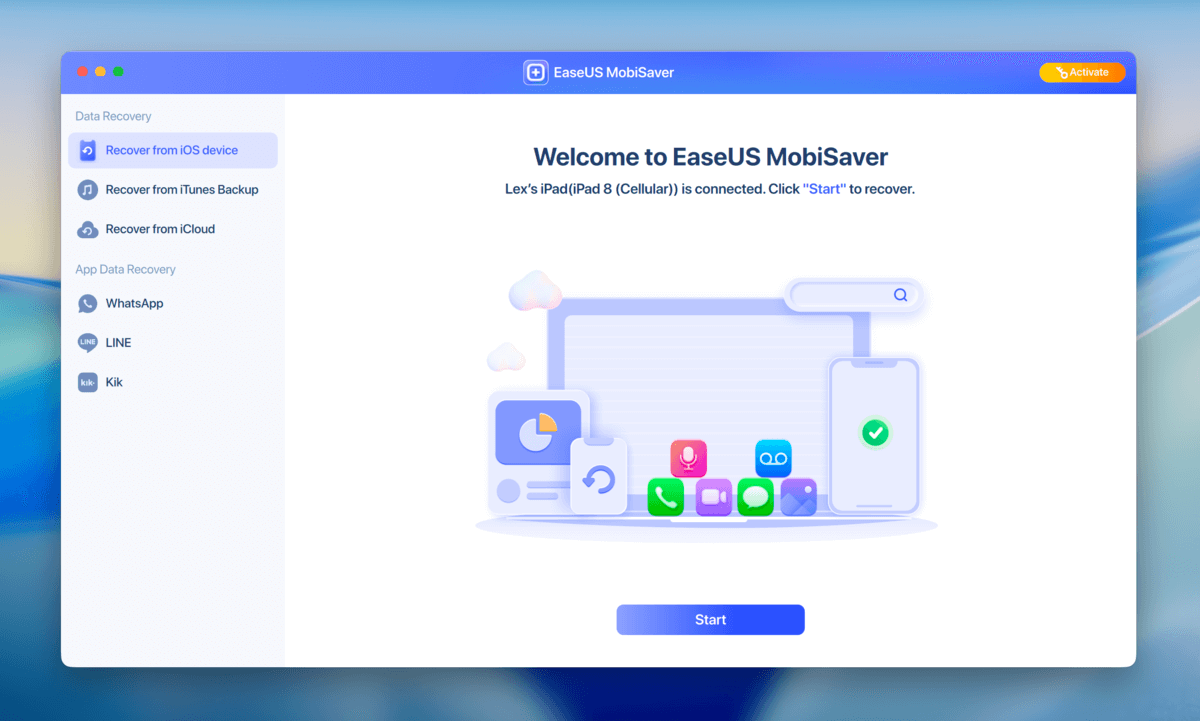 ipad data recovery in EaseUS Mobisaver
