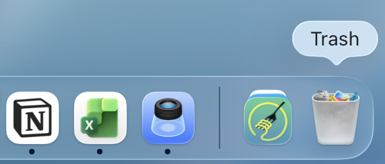 Opening macOS Trash from the Dock