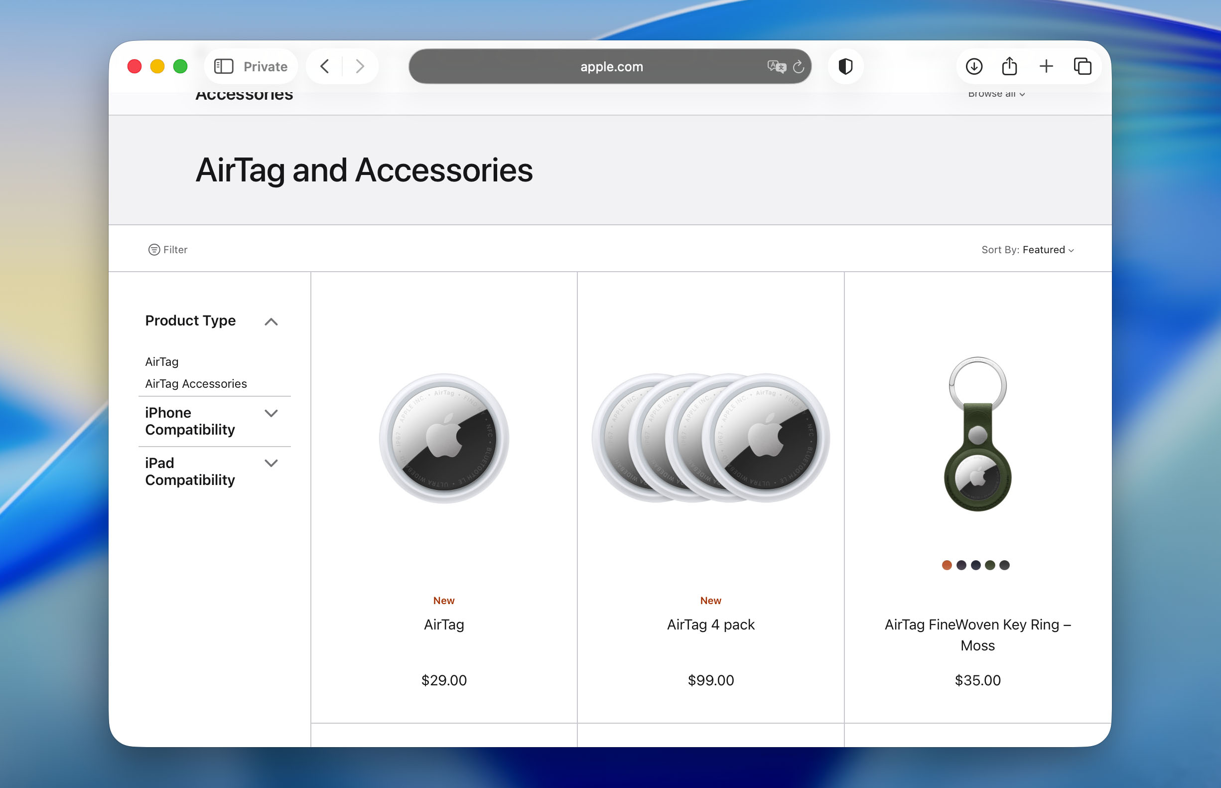 air tags in apple store