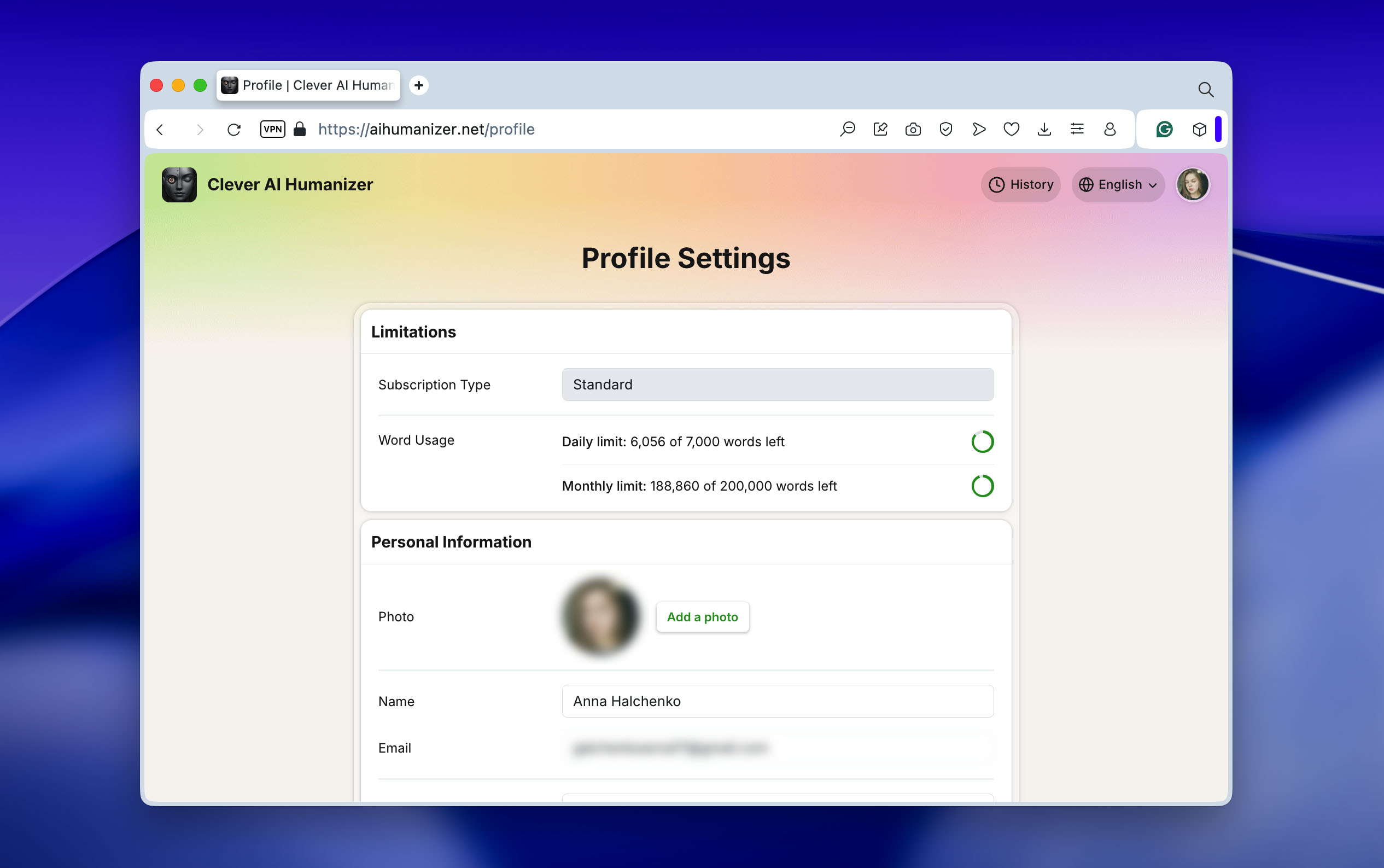 words limit in clever ai humanizer
