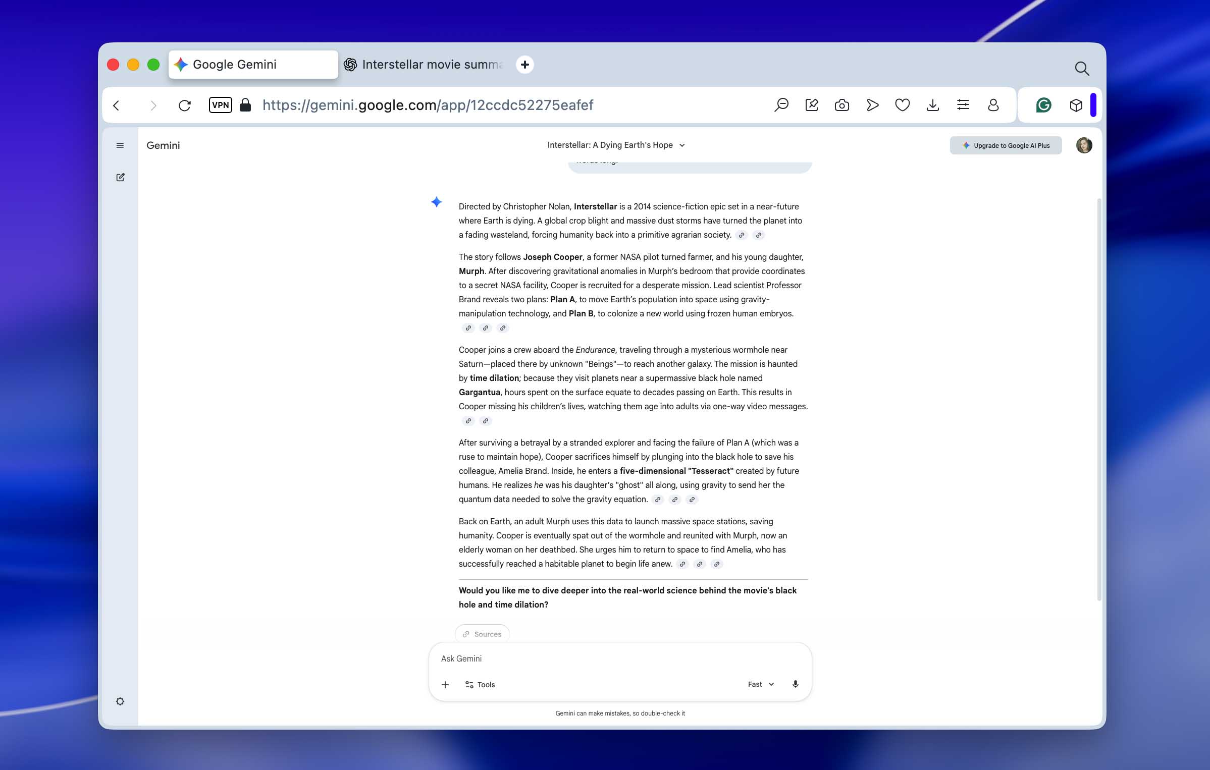 text from gemini for tests