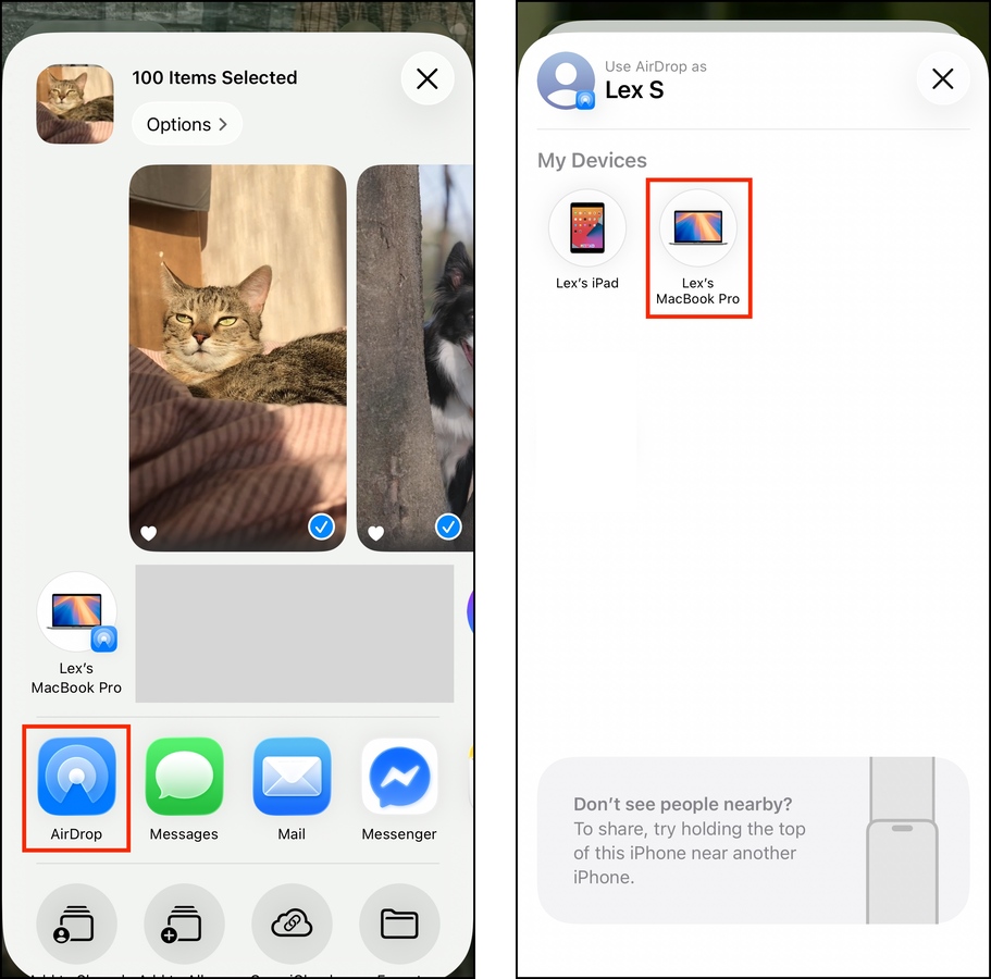 Transferring photos from iPhone to Mac via AirDrop