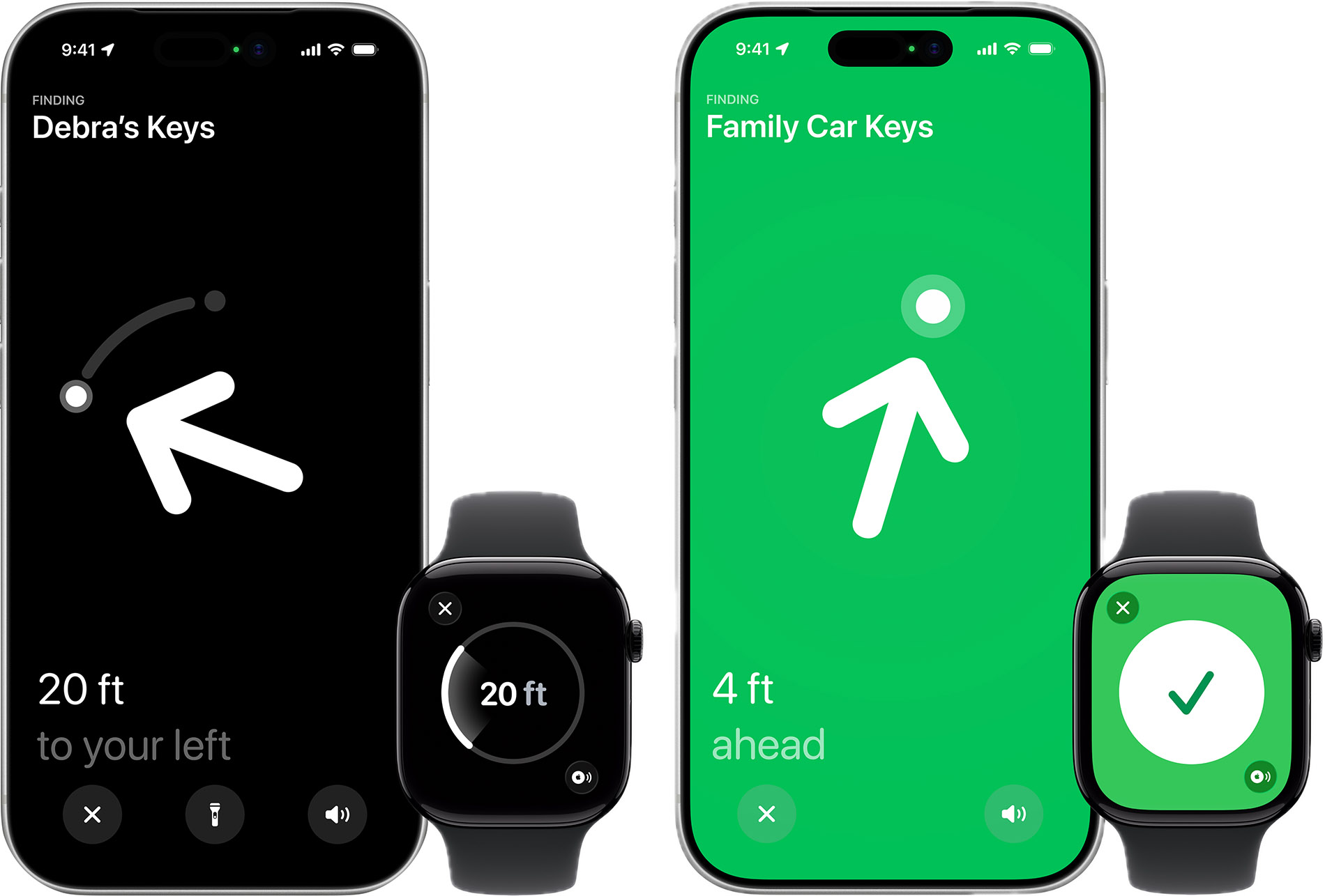 precision finding on apple watch