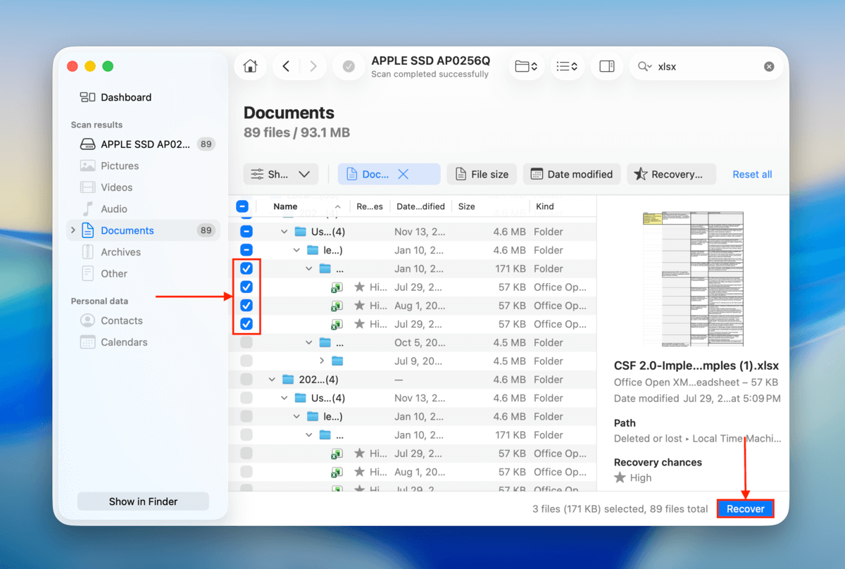 recover option in disk drill