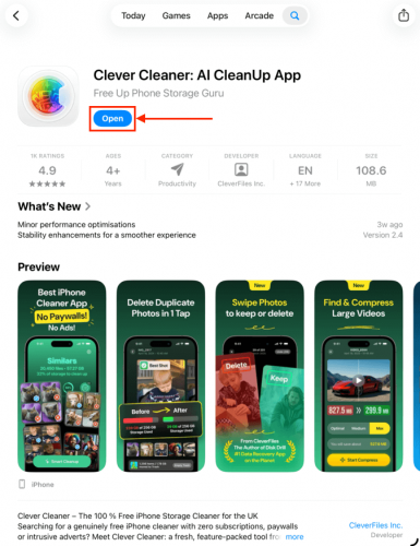 Clever Cleaner: AI Cleanup App in the iPad App Store