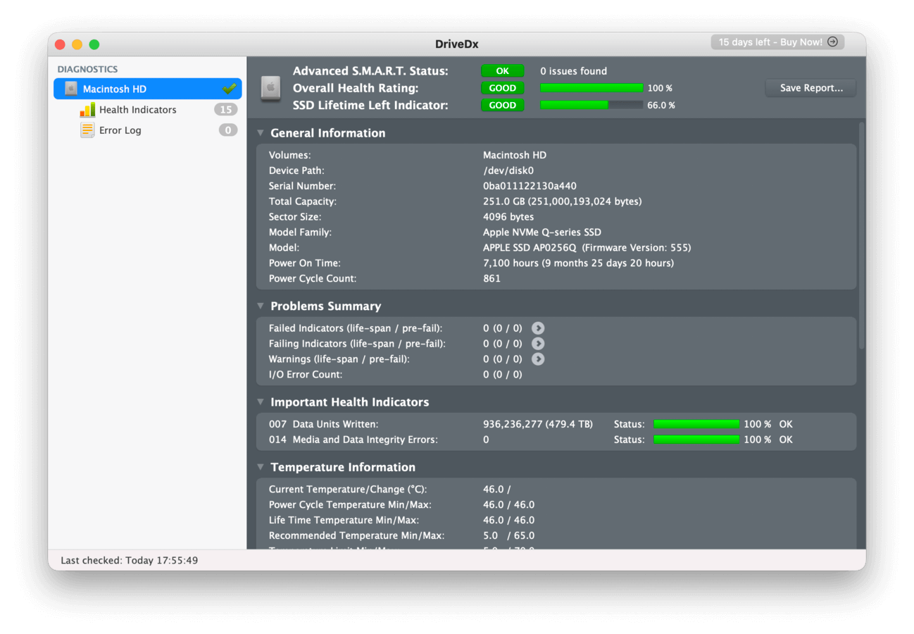 DriveDx app interface on Mac