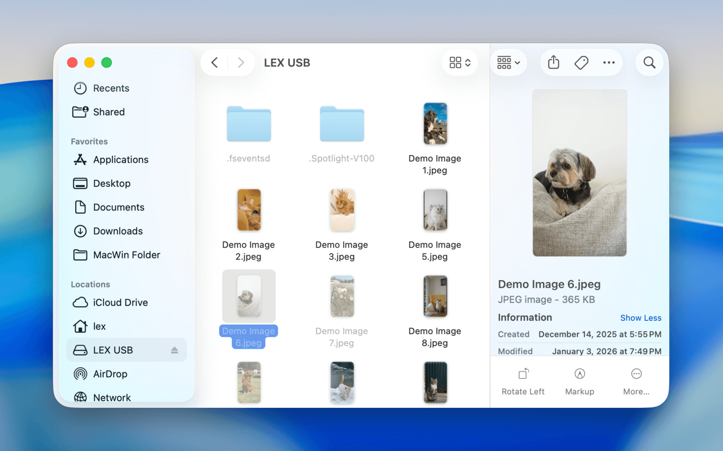 Showing hidden USB files in Finder
